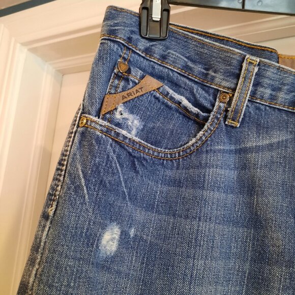 Ariat Jeans Mens 31x36 Straight Leg Cowboy Rancher Rodeo Workwear 100% Cotton - Picture 4 of 12